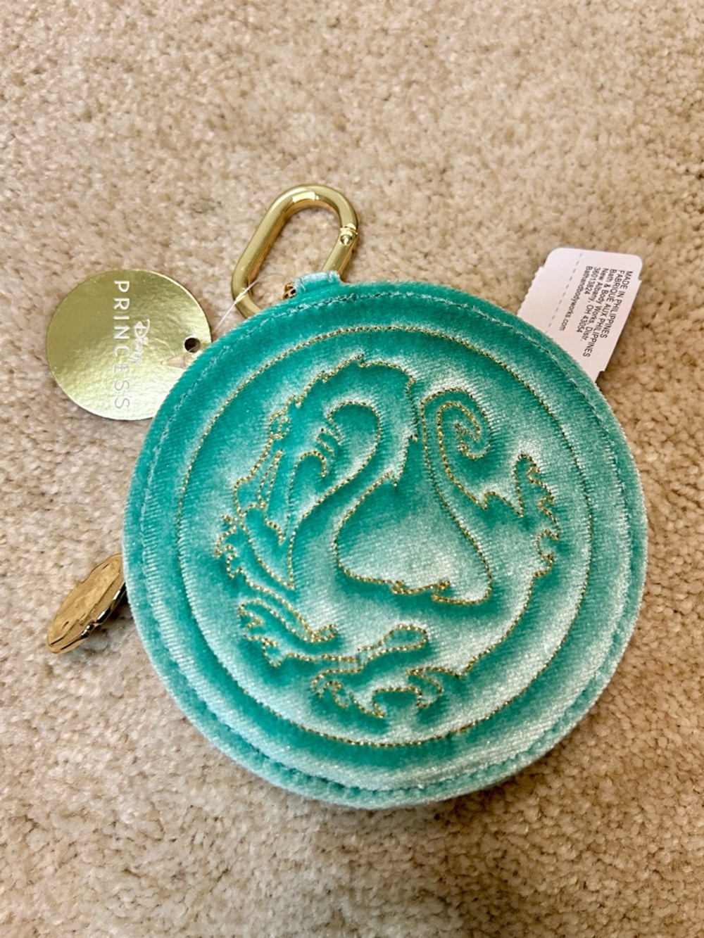 Bath and Body Works Disney Mulan Teal Dragon Velvet Pouch